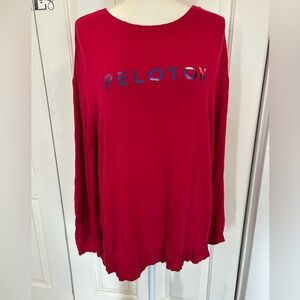Peloton Sweatshirt Side Slit Red Super Soft Light Size XL
